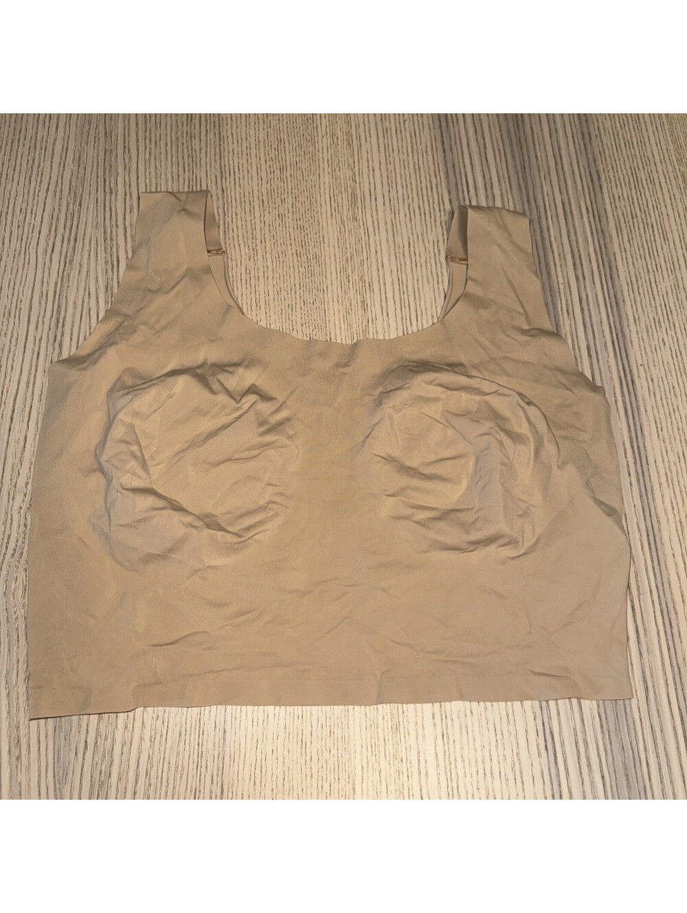 True & Co Scoop Neck Seamless Wireless Bra 1X Beige Comfort Lounge Bralette